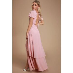 Lulu’s Mauve Pink Ruffled Backless Maxi Dress XL